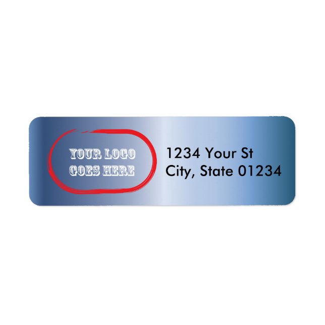 Blue Steel Custom Logo Return Address Labels (Front)