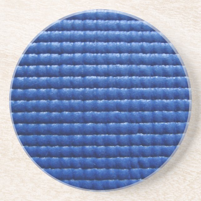 Blue Sticky Yoga Mat Coaster (Front)