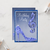 Blue Stiletto & Treble Clef Birthday