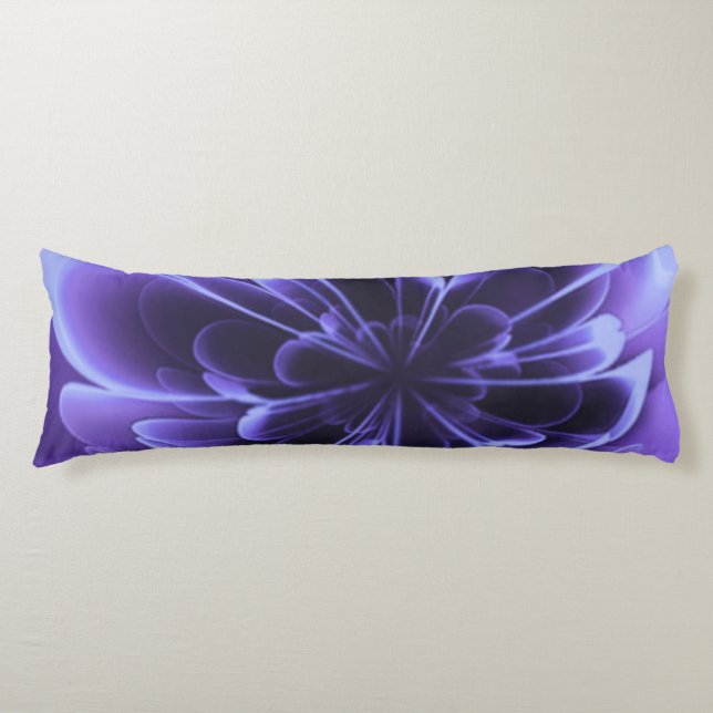 Blue Stilized Corolla Bent Up Petals Body Cushion (Front)