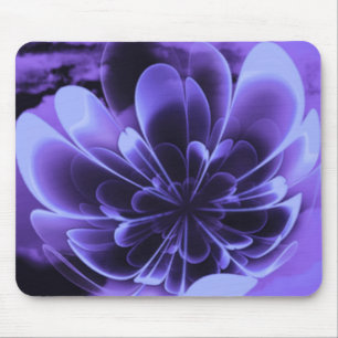 Blue Stilized Corolla Bent Up Petals Mouse Pad