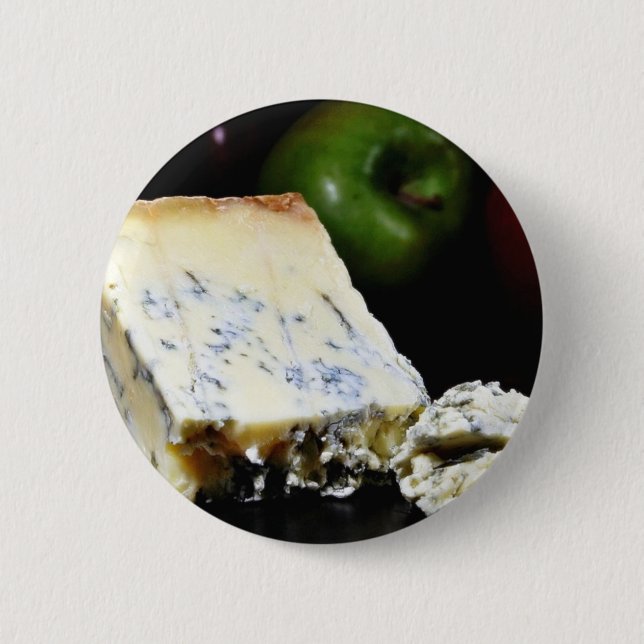 Blue Stilton Cheese 6 Cm Round Badge (Front)