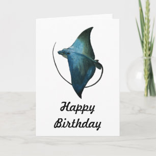 Blue Stingray Illustration Card