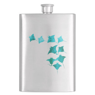Blue Stingrays Hip Flask