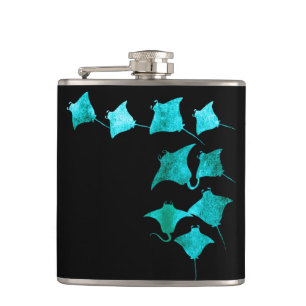 Blue Stingrays Hip Flask