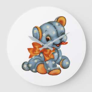 Blue Stitch Bear Acrylic Wall Clock