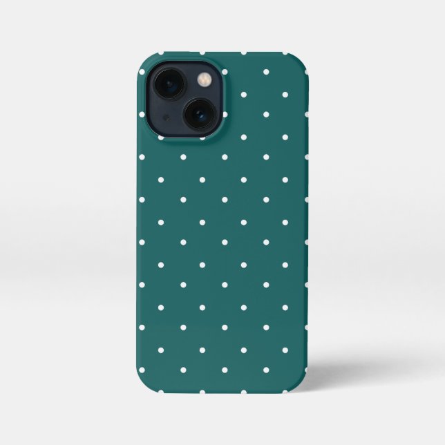 Blue stone and white Polka Dots Phone Cases (Back)