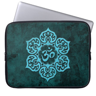 Blue Stone Floral Om Laptop Sleeve