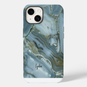 Blue Stone Marble Look iPhone 14 Case