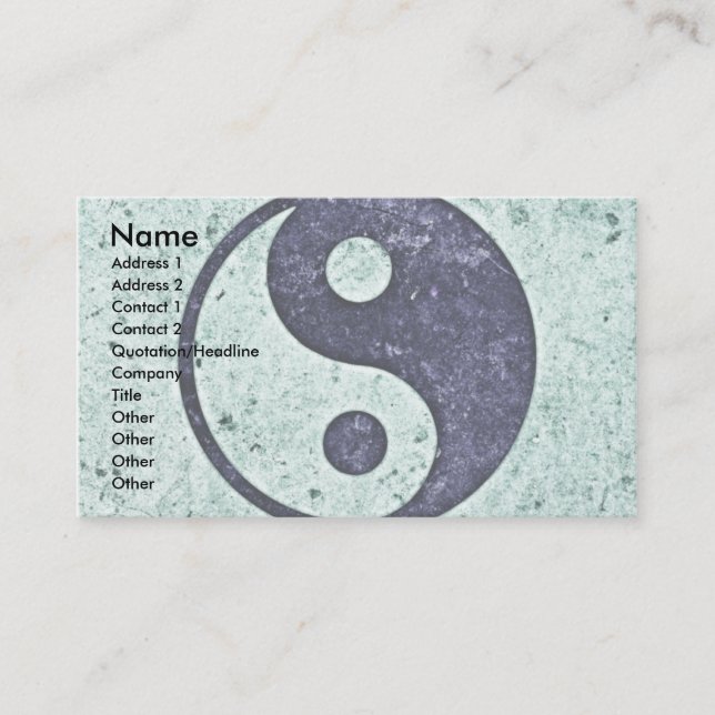 Blue Stone Yin Yang Business Card (Front)