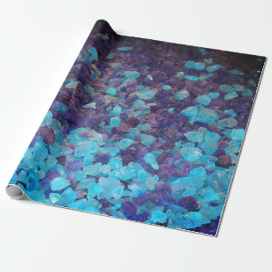Blue Stones Abstract Christmas Birthday Holiday Wrapping Paper