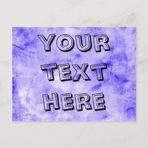 Blue Stonewashed Watercolor Background Painting Postcard