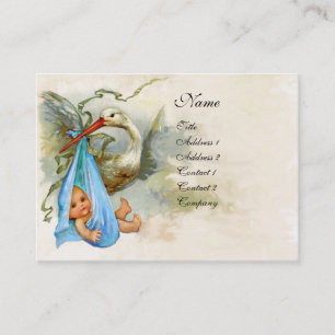 BLUE STORK BABY SHOWER BUSINESS CARD