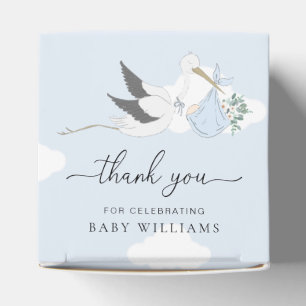 Blue Stork Baby Shower Thank You Favour Box