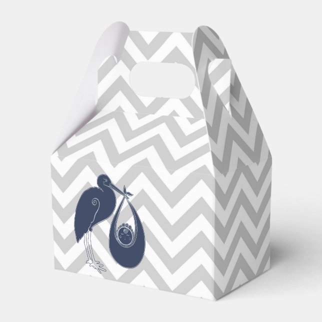 Blue Stork Favour Box (Front Side)