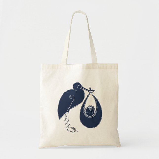 Blue Stork Tote Bag (Front)