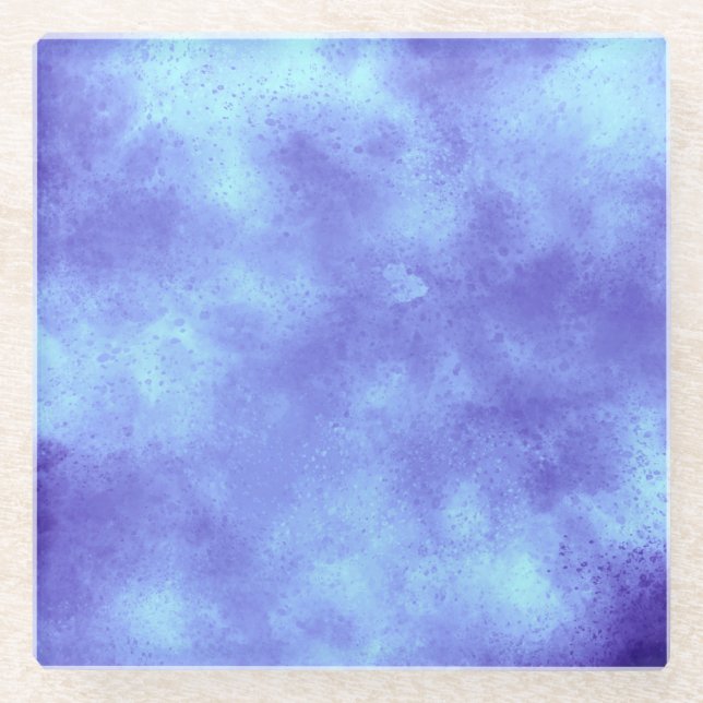 Blue Storm Cloud Effect Glass Coaster (Front)