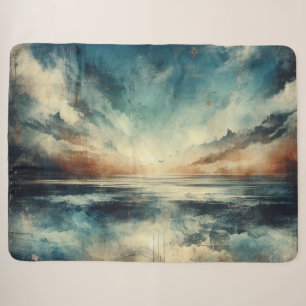 Blue Stormy Seascape Old Photograph Sherpa Blanket