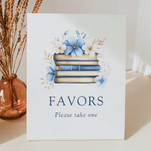 Blue Storybook Baby Shower Favors Sign