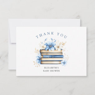 Blue Storybook Baby Shower Thank You Card