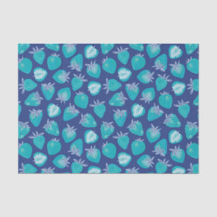 Blue Strawberry Pattern Tissue Paper