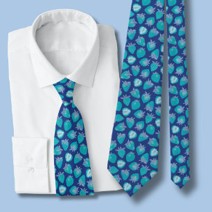 Blue Strawberry Tie