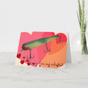 Blue Streak Vintage Lure Hearts Valentine Card