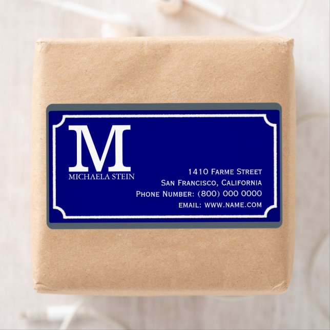 blue street sign monogrammed (Insitu)