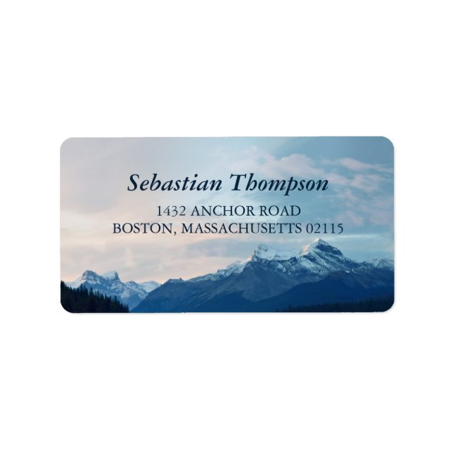 Blue Striking Snowy Mountains Label (Front)
