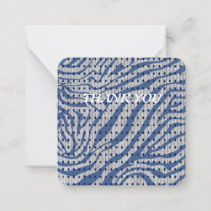 Blue Strip & Dot Thank You Note Card