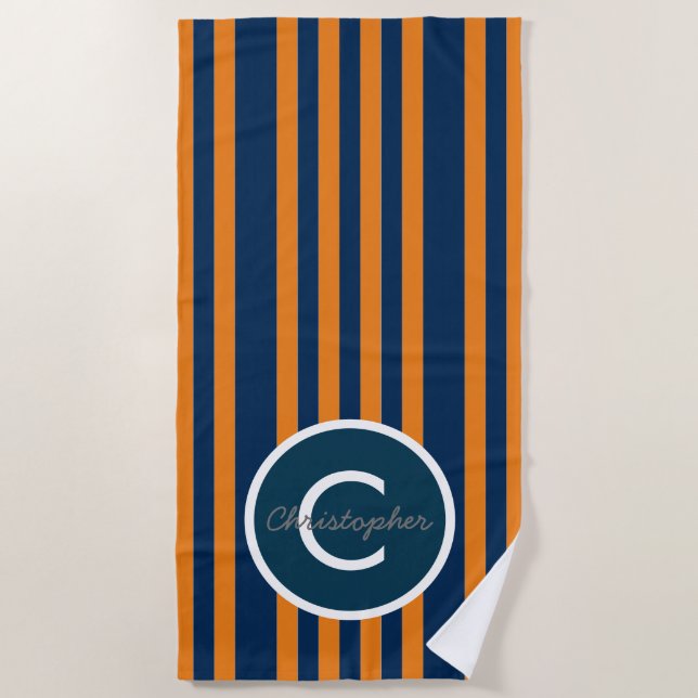 Blue Stripe Beach Towel (Front)