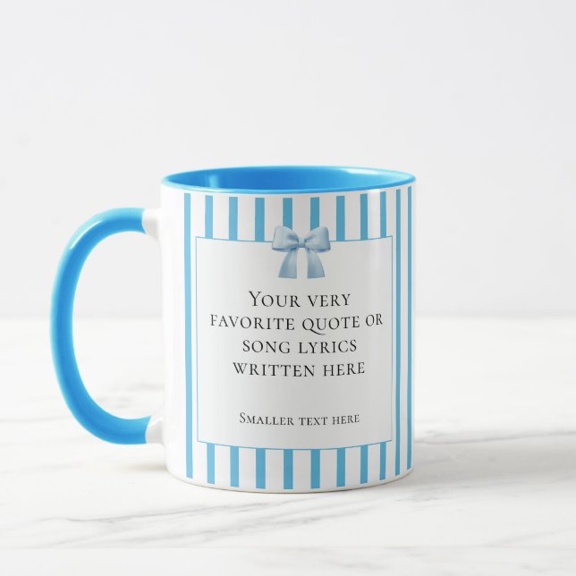 Blue Stripe Bow Coffee Mug (Left)