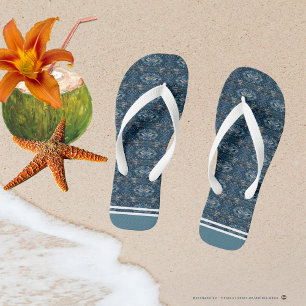Blue Stripe Flip Flops by Poet Adiela Akoo