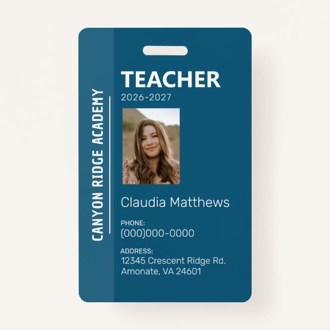 Blue Stripe Homeschool Educator ID Badge (Front)