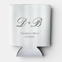 Blue Stripe Initial Monogram Wedding Favour