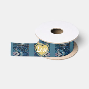 Blue Stripe Love Ribbon by Poet Adiela Akoo Satin Ribbon