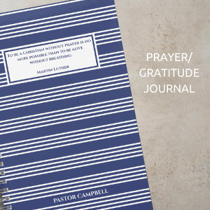 Blue Stripe Modern Quote Personalised Prayer Notebook