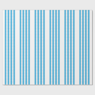 Blue Stripe Snowflake Seamless Winter Pattern Wrapping Paper