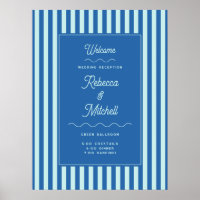 Blue Stripe Vintage Wedding Welcome