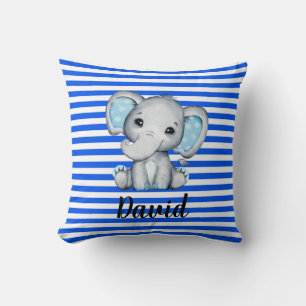 Blue Stripe with Elephant Cushion