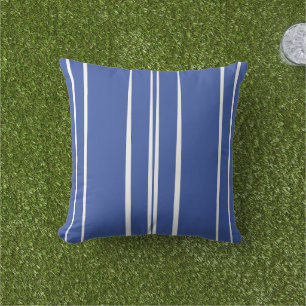 Blue Striped Beach House Cushion