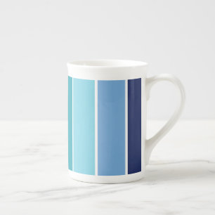 Blue Striped Bone China Mug