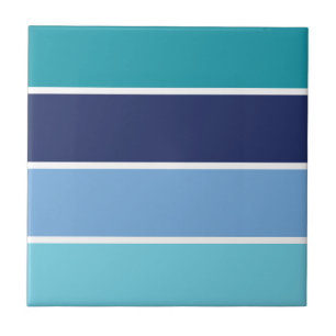 Blue Striped Ceramic Tile