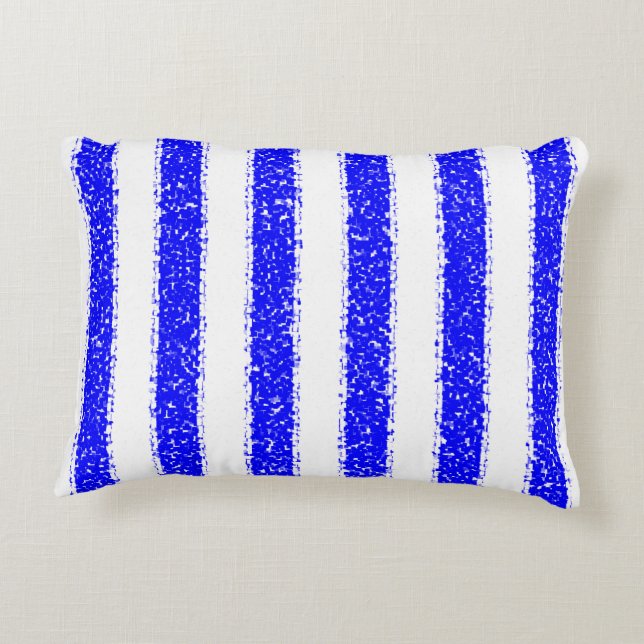 Blue Striped Decorative Cushion (Back)