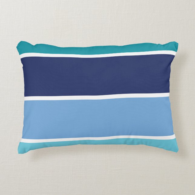 Blue Striped Decorative Cushion (Front)