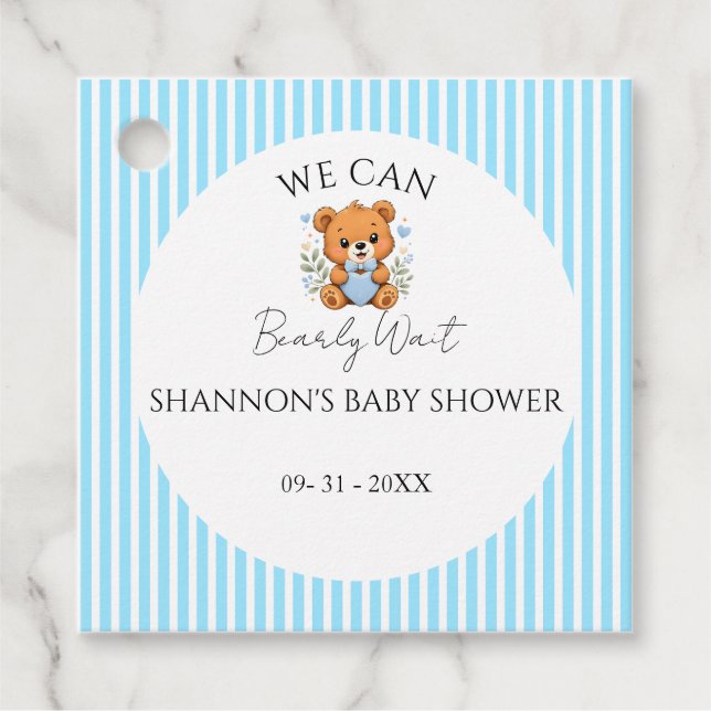 Blue Striped Favour Tags (Front)