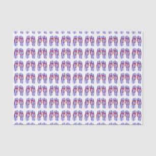 Blue Striped Flip Flops Pattern Tissue Paper