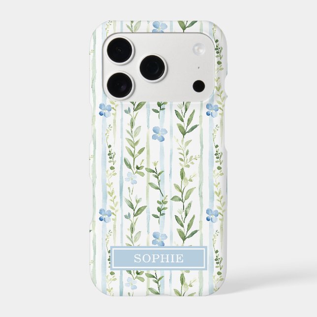Blue Striped Floral Personalised (Back)