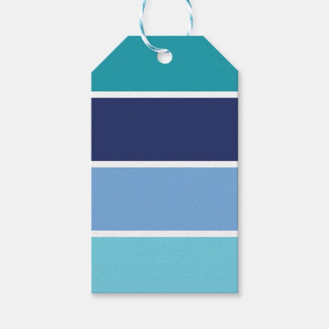 Blue Striped Gift Tags (Front)