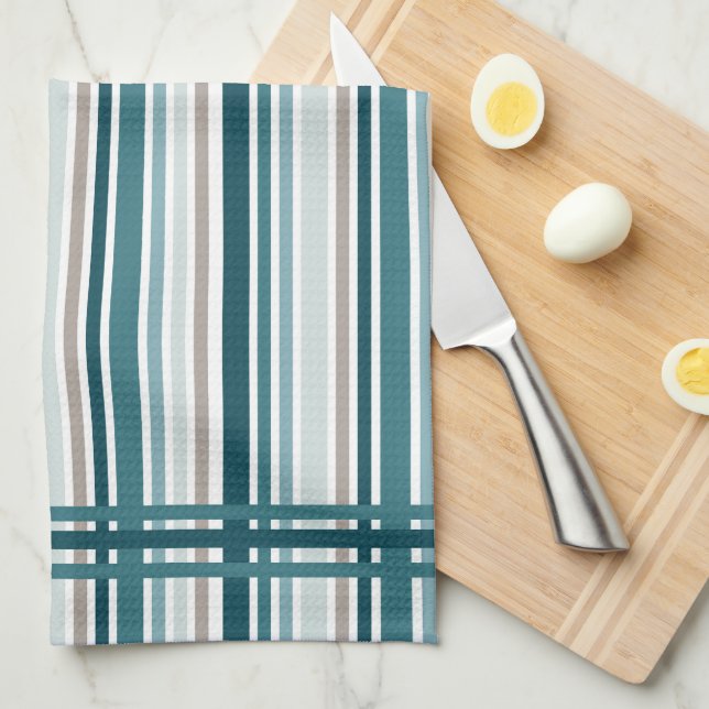 Blue Striped Kitchen Towels  (Quarter Fold)